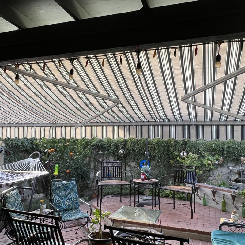 ALEKO 8'' Polyester Cover Motorized Retractable Patio Awning & Reviews